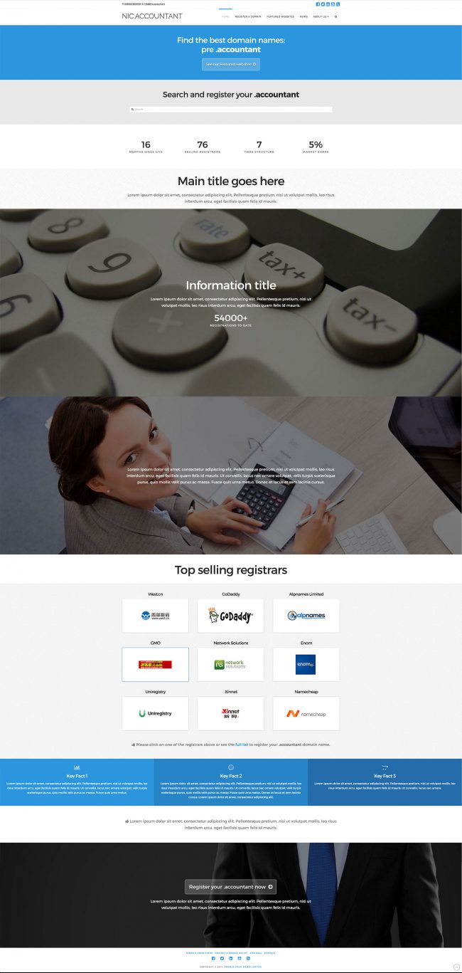 Nic.accountant website concept and design (Wordpress platform)