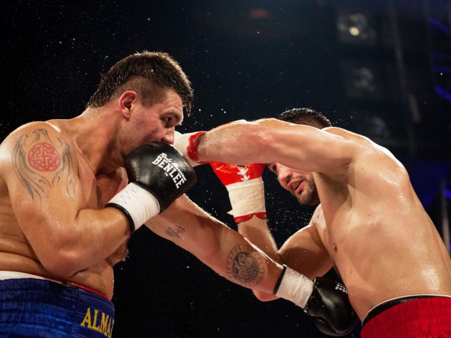 Boxers are fighting at the BOXEN fight gala that was held in Galați, Romania on February 22nd, 2013